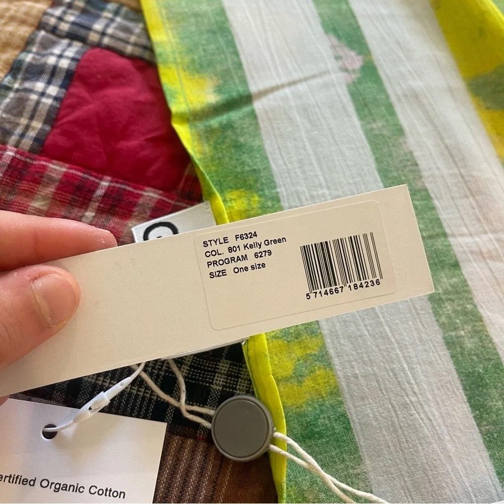 NWT Ganni Tie-dye Voile Scarf organic cotton green and yellow​
